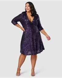 Pink Dusk by Curve Project - Are You Jelly Sequin Dress