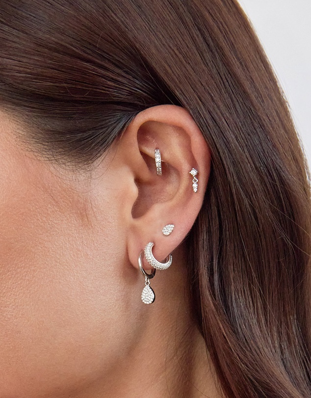 The Silver Collective - Linda Drop Earrings Silver