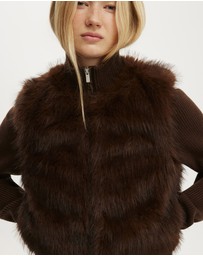 Cotton On - Faux Fur Knit Jacket