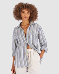 CAMIXA - Poppy Oversized Striped Linen Shirt