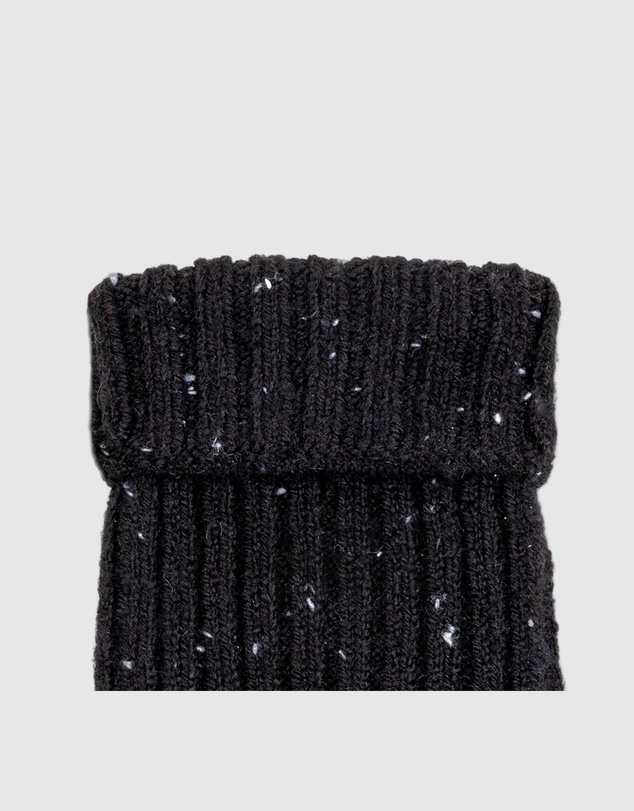 DENTS - Ribbed Knit Fingerless Gloves with Mitten Flap