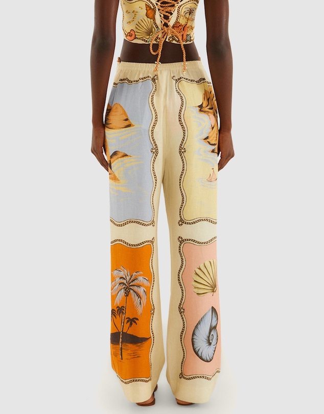 Farm Rio - Rio Souvenir Mixed Scarf Multicolor Pants
