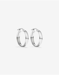 Michael Hill - 15mm Flat Round Hoop Earrings in 10kt White Gold