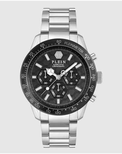 Philipp Plein - Pleinmeter - 44mm Black Dial and Silver-Tone Watch