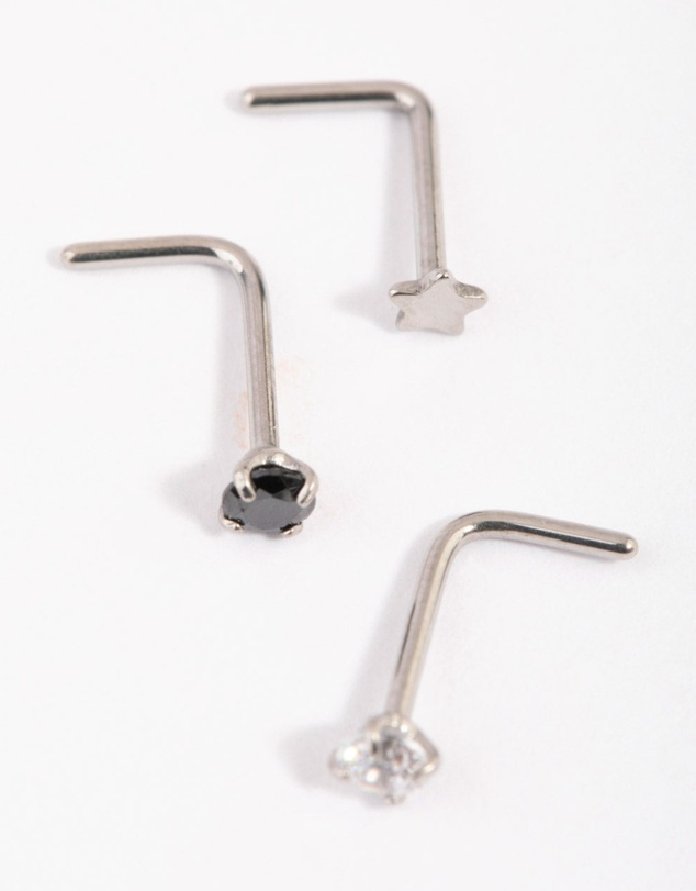 Lovisa - Surgical Steel Star & Diamante Nose Studs
