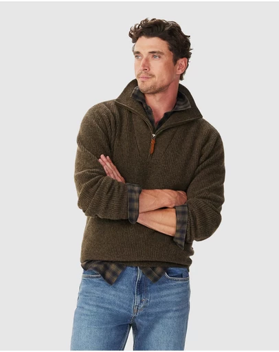 R.M.Williams - Linton Lambswool 1/4 Zip Knit
