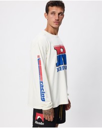 RHUDE - Split Petrol Logo LS Tee