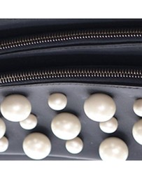 Pre-Loved by Azura Reborn - Pre-Loved Leather Pearl Studded Triplette Clutch