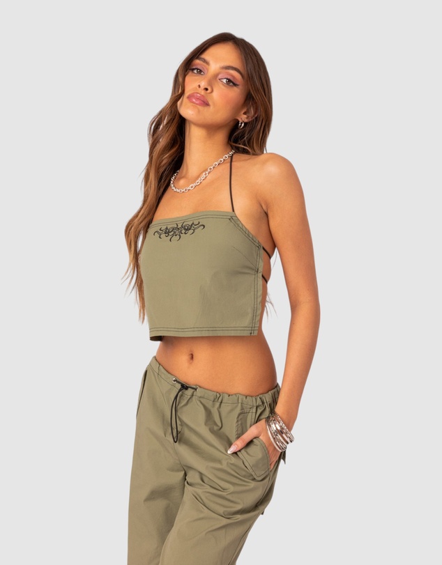 EDIKTED - Fey bungee Strap Open Back Top