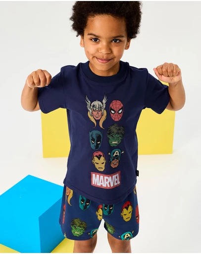 Rock Your Kid - Avengers Marvel Short Pyjama Set - ICONIC EXCLUSIVE - Kids