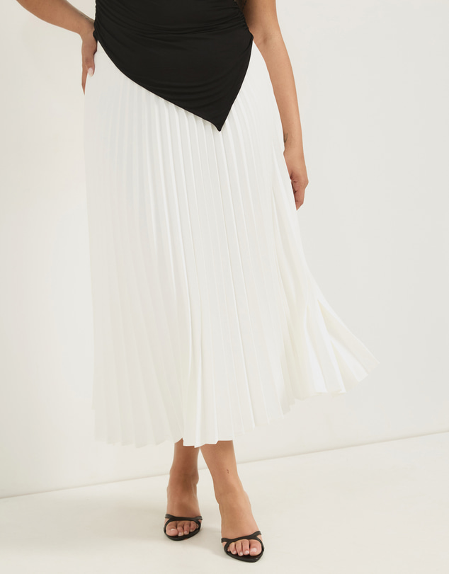 Atmos&Here Curvy - Evie Pleated Midi Skirt
