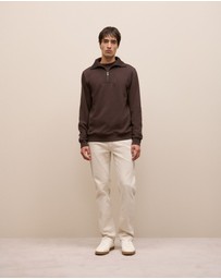 Trenery - Half Zip Sweat in Coffee Bean