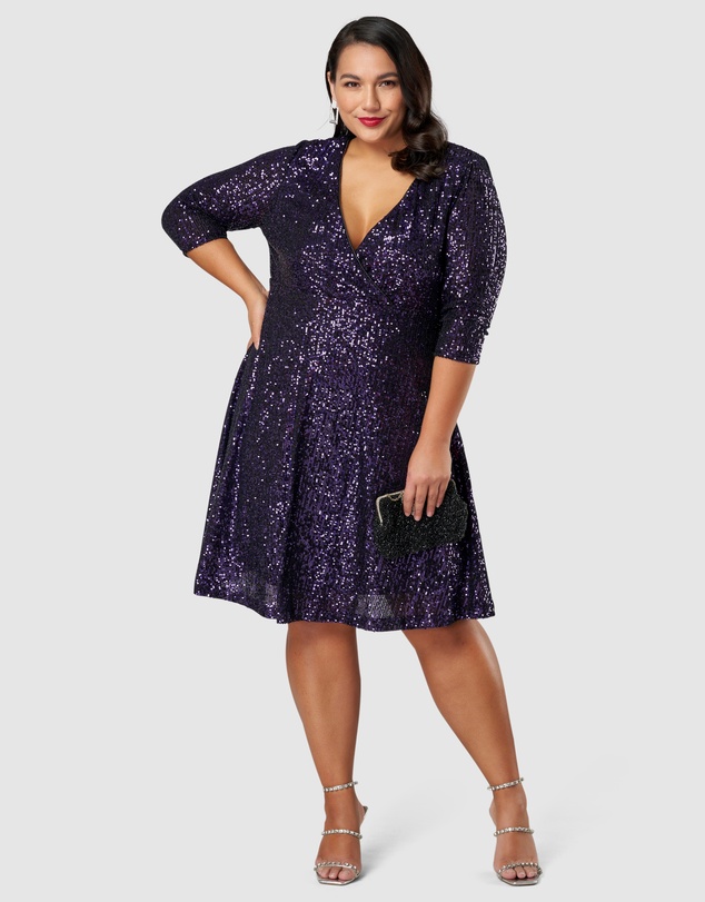Pink Dusk by Curve Project - Are You Jelly Sequin Dress