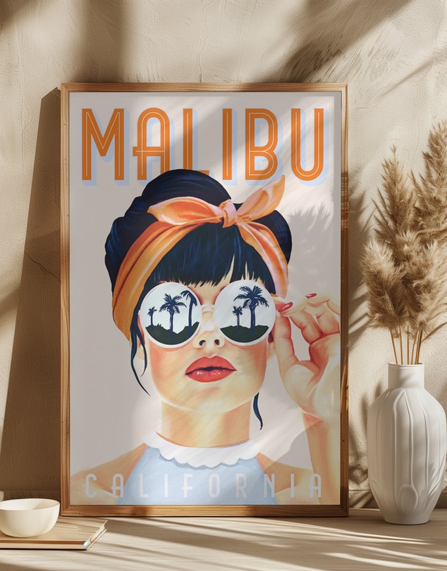 Olive et Oriel - Malibu Poster 1 by The Whiskey Ginger Art Print