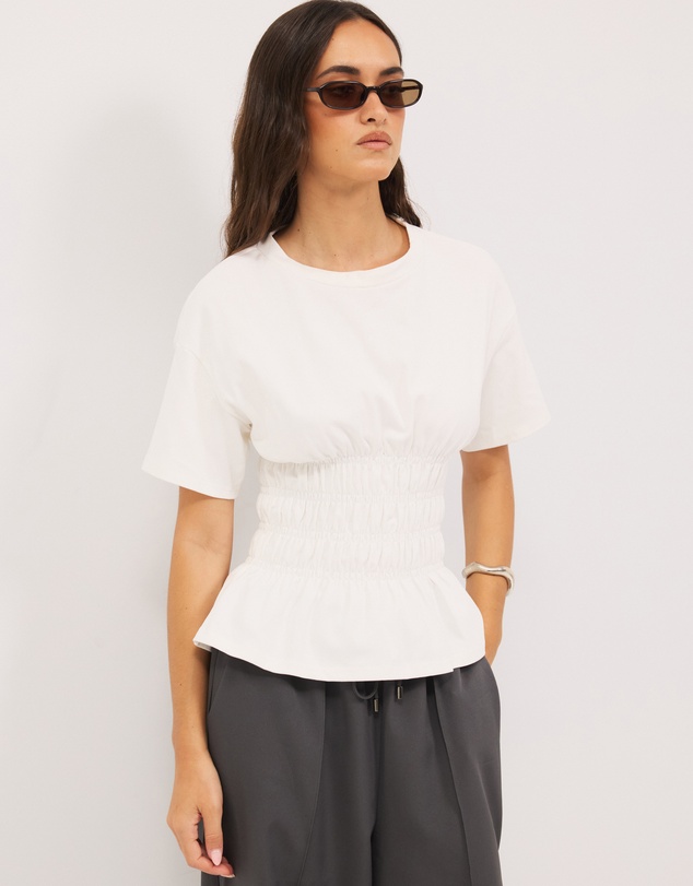 Calli - Harry Smocked Crewneck Top
