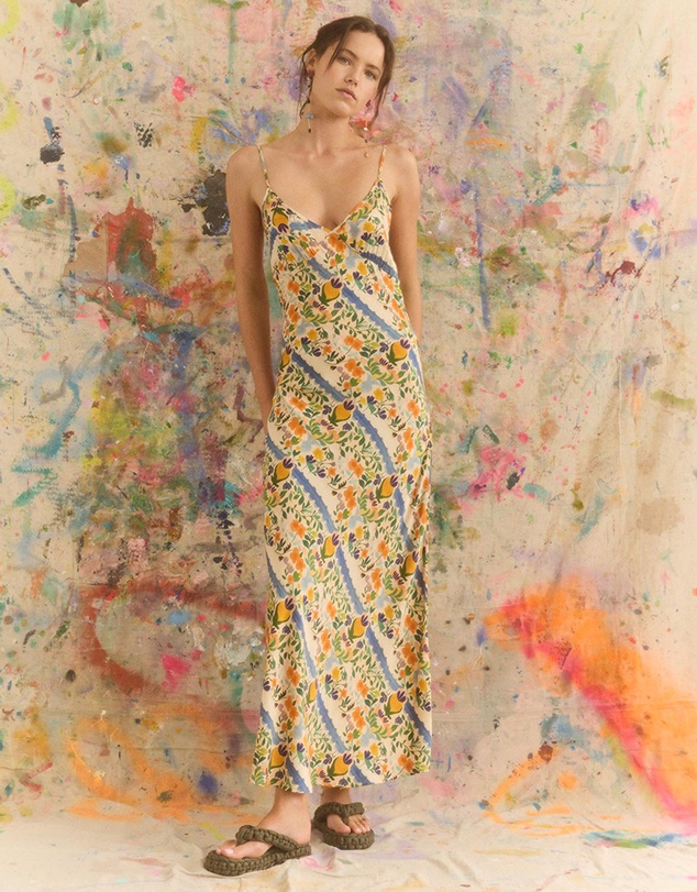 KINGA CSILLA - Limone Triangle Slip Dress