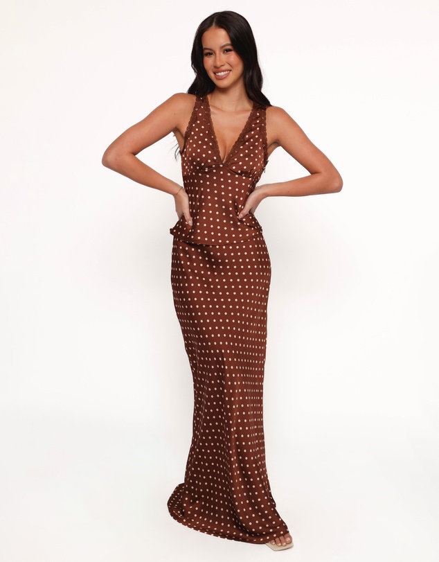 Petal & Pup - Velman Skirt - Brown Polka Dot