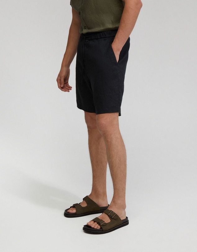 Oxford - Rocco Zip Front Linen Blend Shorts
