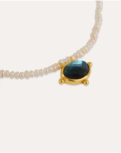 Ottoman Hands - Sorel Pearl and Labradorite Beaded Necklace
