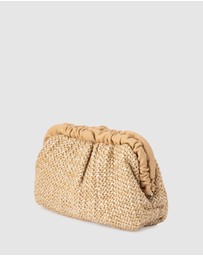 Olga Berg - AMALIA Pleated Woven Clutch