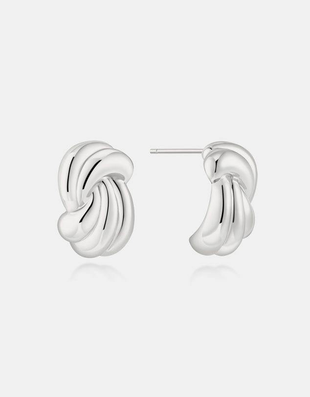 Ania Haie - Silver Ripple Twist Stud Earrings