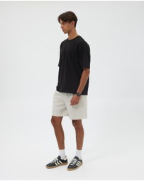 AERE - Seaside Pleated Linen Shorts