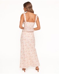 Petal & Pup - Giarda Maxi Skirt - Peach Ditsy Floral