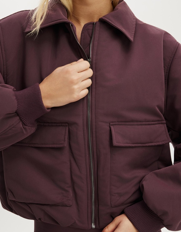 Cotton On Body Active - Collared Soft Touch Bomber Jacket