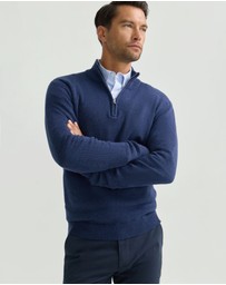 Oxford - Robert Zip Neck Knit Pullover