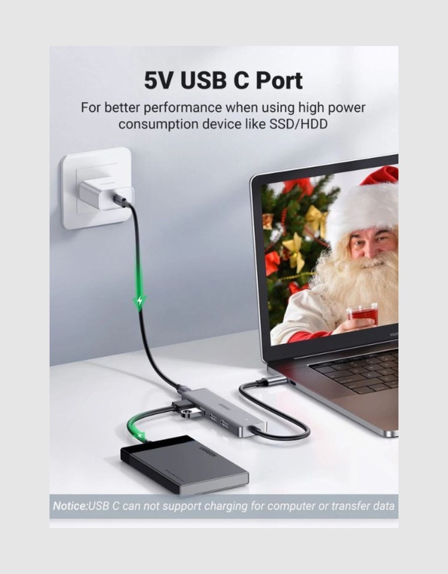 Ugreen - UGREEN 4 Ports USB C Hub Silver