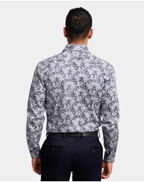 Brooksfield - Abstract Floral Print Slim Fit Dress Shirt