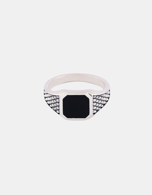 Serge DeNimes - Silver Onyx Armour Ring