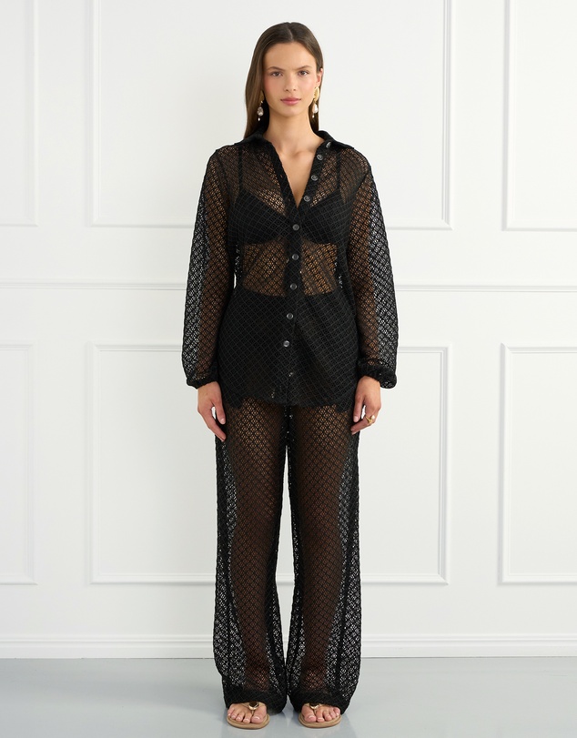 Aqua Blu Australia - Black Odilia Beach Shirt