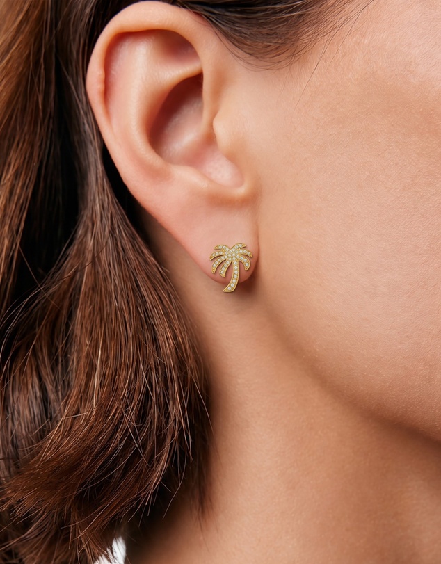 Palm Angels - Segno GP Studded Palm Earrings