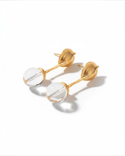 Mossée - Elara Crystal Bloom Drop Earrings