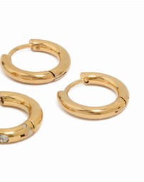 Lovisa - Waterproof Gold Plated Stainless Steel Chunky Hoop Earrings 2-Pack