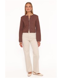 Petal & Pup - Payton Scallop Cardigan - Brown