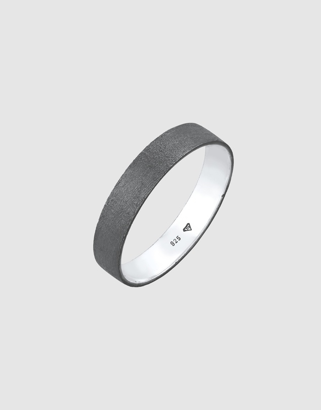 Kuzzoi - ICONIC EXCLUSIVE - Classic Band Ring in Oxidised 925 Sterling Silver