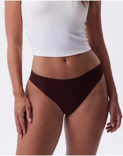 Bras N Things - Smooth Comfort Cotton Brazilian Knicker-Dark Brown