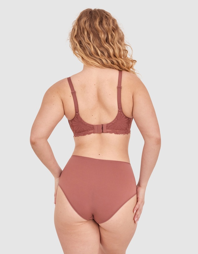 Bras N Things - NKD High Waist Brazilian Knicker-Mocha