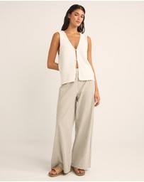 Rhythm - Valley Stripe Wide Leg Pants - Iconic Exclusive