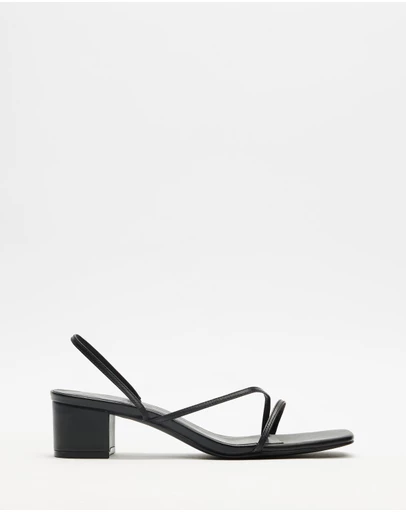 Atmos&Here - Dahlia Leather Strappy Block Heels