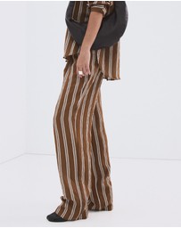 M.N.G - Pleated Striped Trousers