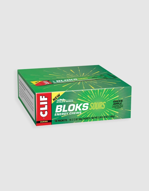 CLIF - Sour Green Apple Bloks Energy Chews - 18x60g