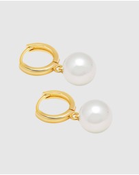 Nialaya Jewellery - Men's Pearl Drop Earrings