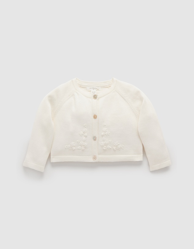 Purebaby - Embroidered Cardigan - Babies-Kids