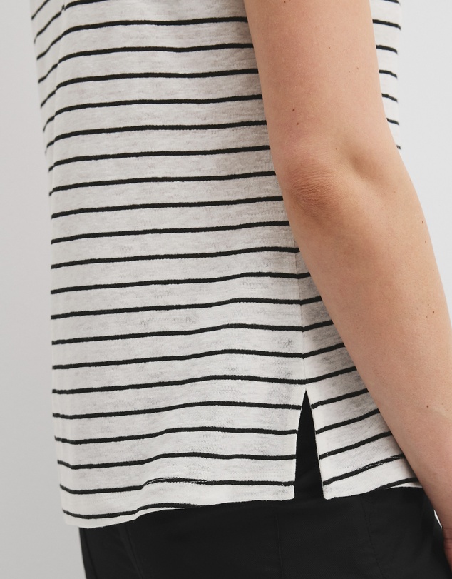 Country Road - Organically Grown Linen Stripe Scoop Neck Tank