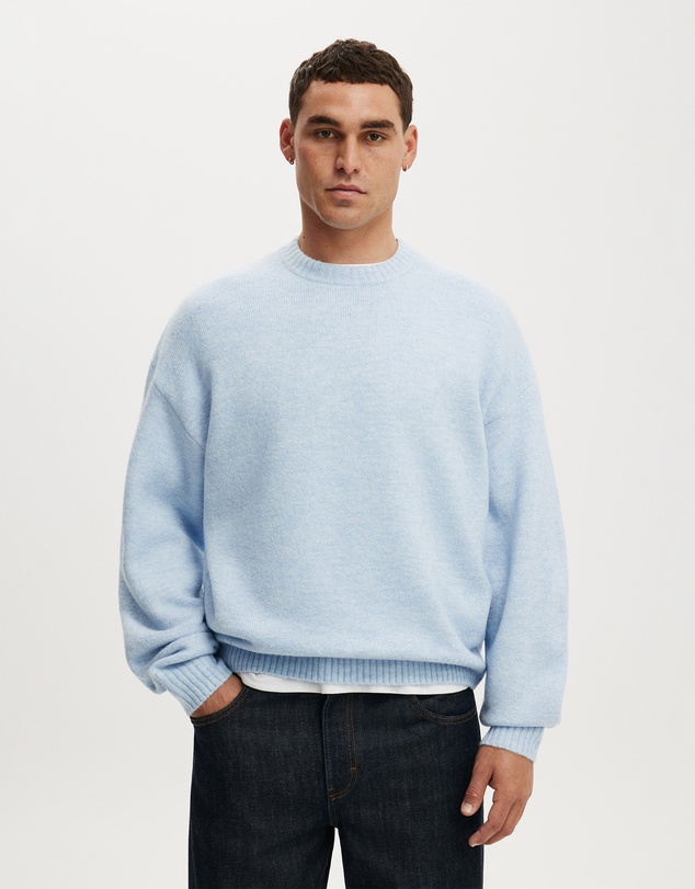 Cotton On - Box Fit Fuzzy Crew Knit
