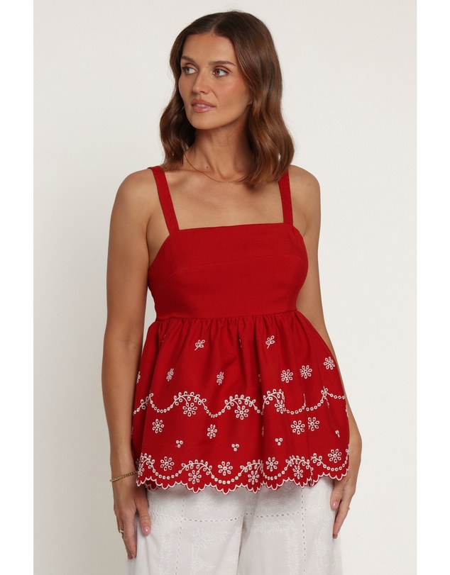Petal & Pup - Mylena Peplum Top - Red