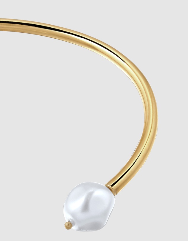 Elli Jewelry - Pearl Cuff Bracelet in Gold-Plated 925 Sterling Silver